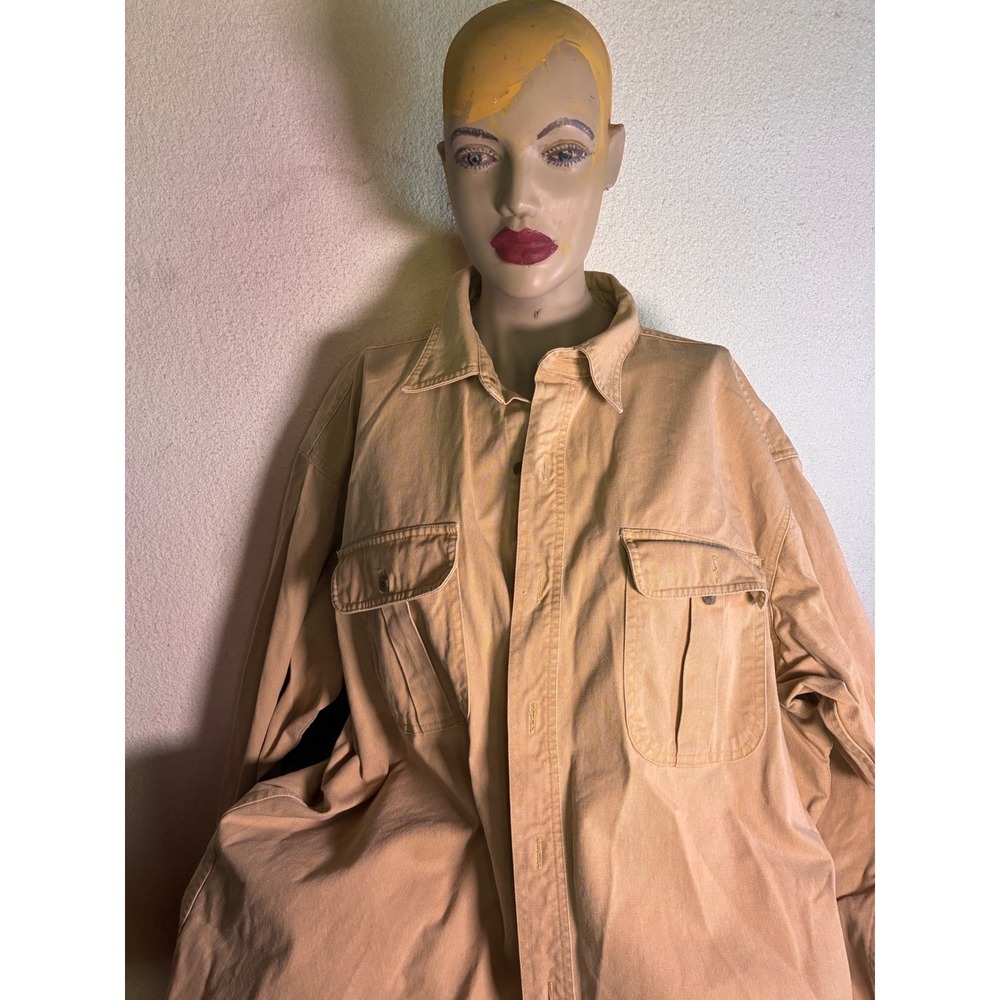 RedHead Canvas Work Shirt Mens XLT Tan Excellent Heavyweight Long Sleeve Utility